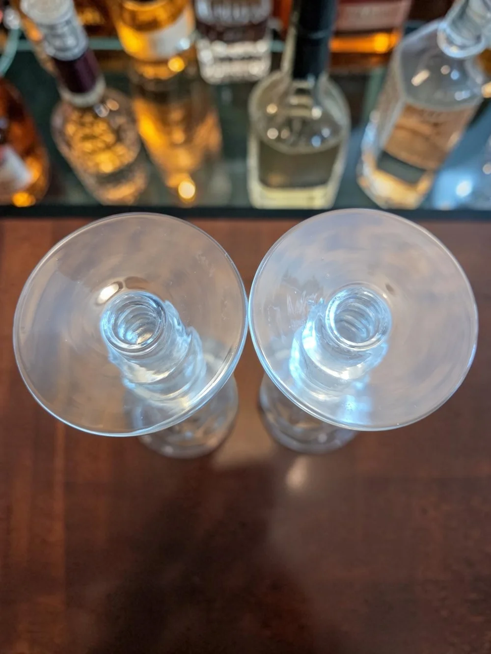 Libbey Crystal Cordial Glasses - Rockway Sharpe Ridgeway -Manganese Glow